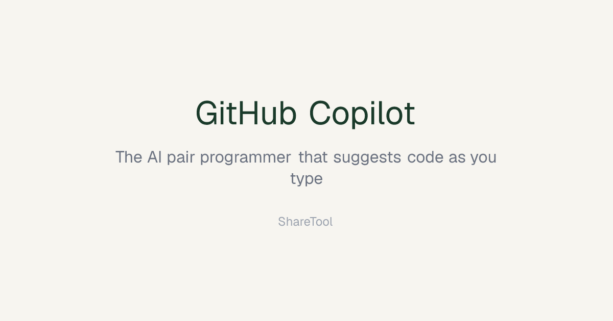GitHub Copilot - The AI pair programmer that suggests code as you type ...